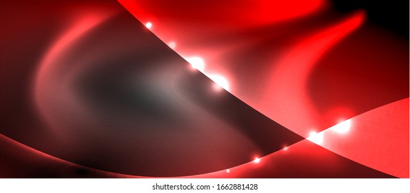 Abstract background. Shiny design neon waves with light effects, techno trendy design. Vector Illustration For Wallpaper, Banner, Background, Card, Book Illustration, landing page