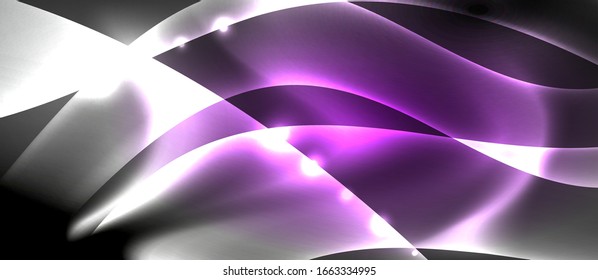 Abstract background. Shiny design neon waves with light effects, techno trendy design. Vector Illustration For Wallpaper, Banner, Background, Card, Book Illustration, landing page