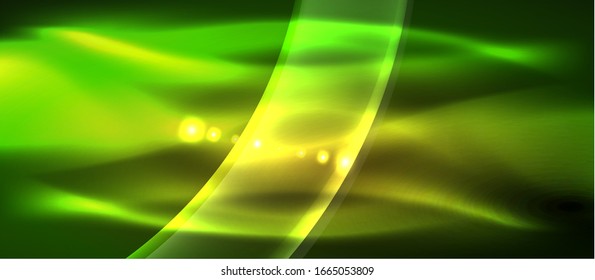 Abstract background. Shiny design neon waves with light effects, techno trendy design. Vector Illustration For Wallpaper, Banner, Background, Card, Book Illustration, landing page