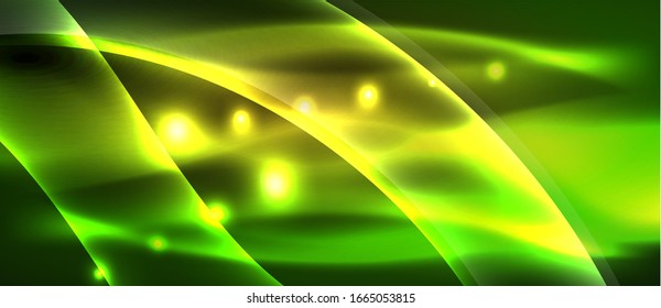 Abstract background. Shiny design neon waves with light effects, techno trendy design. Vector Illustration For Wallpaper, Banner, Background, Card, Book Illustration, landing page
