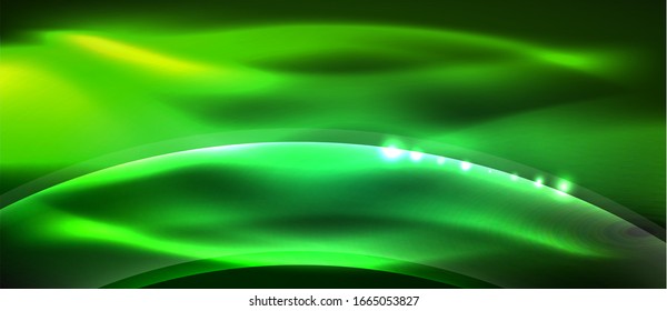 Abstract background. Shiny design neon waves with light effects, techno trendy design. Vector Illustration For Wallpaper, Banner, Background, Card, Book Illustration, landing page