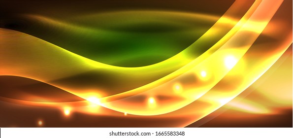 Abstract background. Shiny design neon waves with light effects, techno trendy design. Vector Illustration For Wallpaper, Banner, Background, Card, Book Illustration, landing page