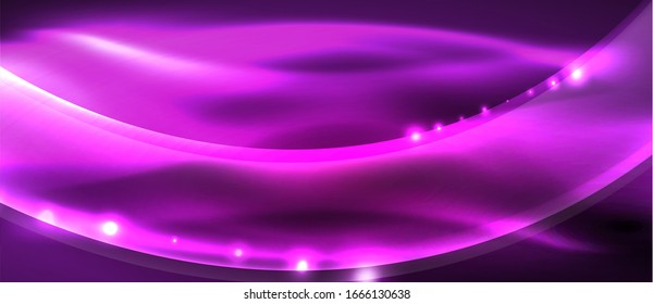 Abstract background. Shiny design neon waves with light effects, techno trendy design. Vector Illustration For Wallpaper, Banner, Background, Card, Book Illustration, landing page