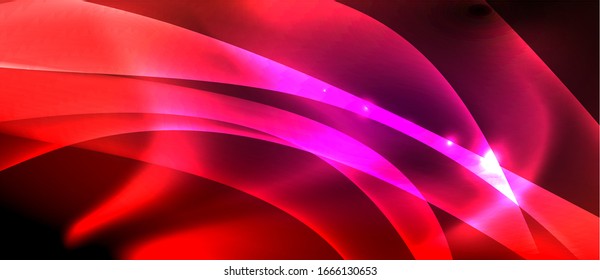 Abstract background. Shiny design neon waves with light effects, techno trendy design. Vector Illustration For Wallpaper, Banner, Background, Card, Book Illustration, landing page