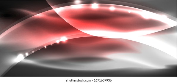 Abstract background. Shiny design neon waves with light effects, techno trendy design. Vector Illustration For Wallpaper, Banner, Background, Card, Book Illustration, landing page
