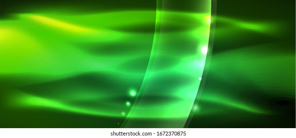 Abstract background. Shiny design neon waves with light effects, techno trendy design. Vector Illustration For Wallpaper, Banner, Background, Card, Book Illustration, landing page