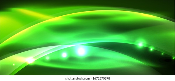 Abstract background. Shiny design neon waves with light effects, techno trendy design. Vector Illustration For Wallpaper, Banner, Background, Card, Book Illustration, landing page