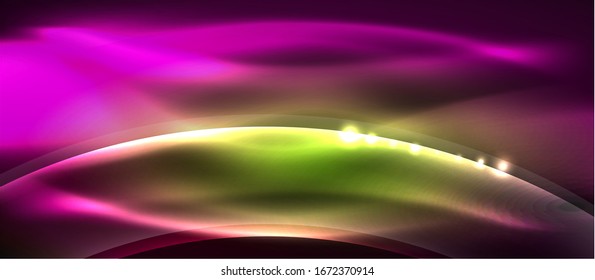 Abstract background. Shiny design neon waves with light effects, techno trendy design. Vector Illustration For Wallpaper, Banner, Background, Card, Book Illustration, landing page