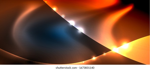 Abstract background. Shiny design neon waves with light effects, techno trendy design. Vector Illustration For Wallpaper, Banner, Background, Card, Book Illustration, landing page