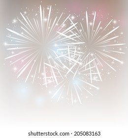 Abstract background with shiny fireworks