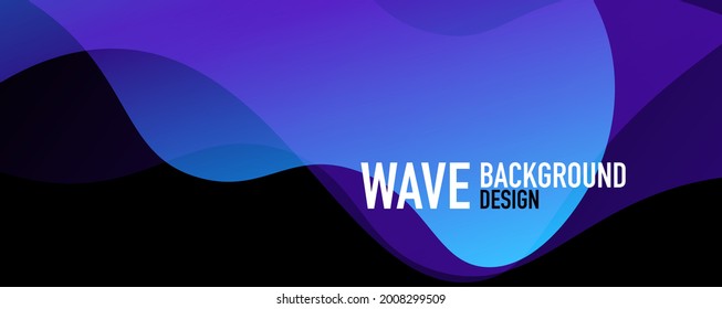 Abstract background - shiny fluid gradients and overlapping waves. Vector Illustration For Wallpaper, Banner, Background, Landing Page