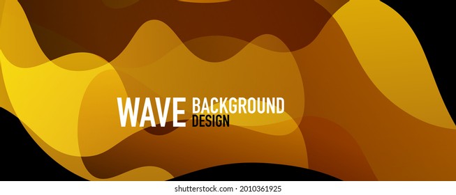 Fondo abstracto - gradientes de fluido brillante y ondas superpuestas. Ilustración vectorial para fondo de escritorio, pancarta, fondo, página de aterrizaje