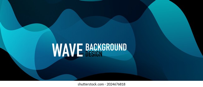 Abstrakter Hintergrund - glänzende Farbverläufe und überlappende Wellen. Vektorgrafik für Bildschirmhintergrund, Banner, Hintergrund, Landing Page