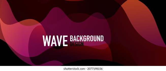 Abstract background - shiny fluid gradients and overlapping waves. Vector Illustration For Wallpaper, Banner, Background, Landing Page