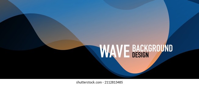 Abstract background - shiny fluid gradients and overlapping waves. Vector Illustration For Wallpaper, Banner, Background, Landing Page