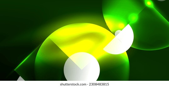 Abstract background shiny glowing neon color round elements and circles. Techno futuristic vector Illustration For Wallpaper, Banner, Background, Card, Book Illustration, landing page