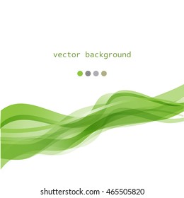 Abstract background with shiny green lines. Vector illustration.