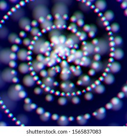 Abstract background with shiny neon glowing lights and bokeh in 80s retrowave style as garlands