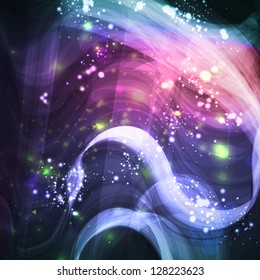 Abstract background, shiny space, futuristic wave illustration