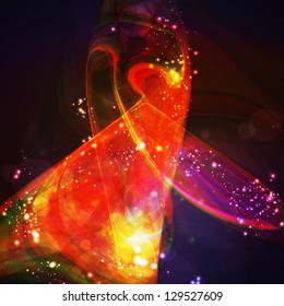 Abstract background, shiny space, futuristic wave illustration