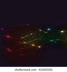 Abstract background, shiny space, futuristic wave illustration