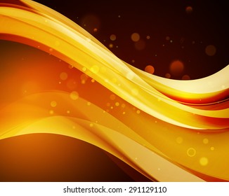 Abstract background with shiny wave and bokeh light. Vector illustration. Glitter abstract