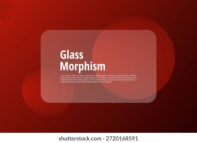 Abstract background showcasing the innovative glass morphism design trend using subtle transparency and deep red gradients for modern presentations