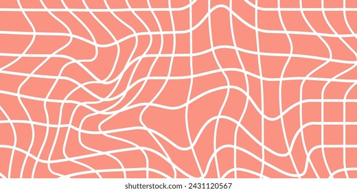 Abstract Background Showcasing a Psychedelic Groovy Checkerboard Design in 1970s Hippie Retro Style. A Ready-to-Use Vector Pattern