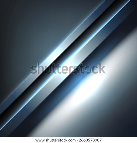 Abstract background showing intersecting metallic bands in silver and gray, illuminated by cool lighting; ideal for tech, industrial design, or futuristic concept visuals