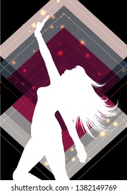 Abstract background with a silhouette of a female dancing