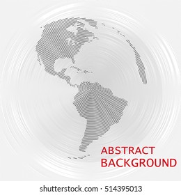 Abstract background with the silhouette of globe earth. Vector illustration.