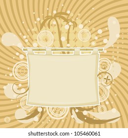 Abstract background with the silhouette of palm trees