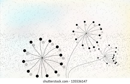 abstract background with silhouettes  plants