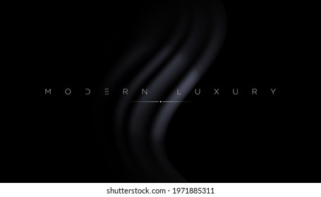 Abstract Background With Silk Cloth Texture, Shiny Satin Curtain With Waves And Drapery. Vector Realistic Wallpaper With Luxury Flowing Black Textile. Elegant Background With Dark Smooth Material. EPS