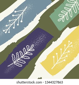 Abstract background for silk scarf with florals pattern