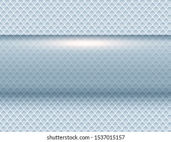 Abstrakter Hintergrund silberner 3D-glänzender blauer Metallic, Vektorgrafik.