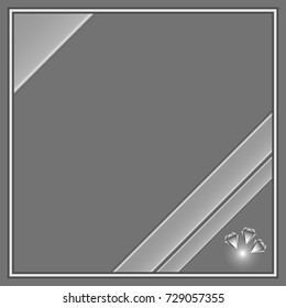 
Abstract background . silver bands, diamonds. vector design.