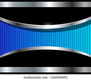 Abstract background silver blue, 3D vector design.