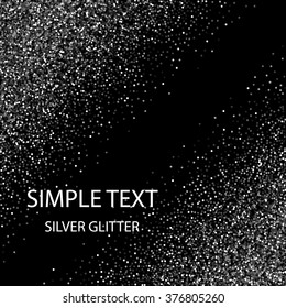 Abstract background with silver glitter on a black background . Suitable for the design of brochures , invitations , VIP cards . Vector illustration