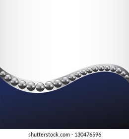 Abstract background with silver line and pearls
