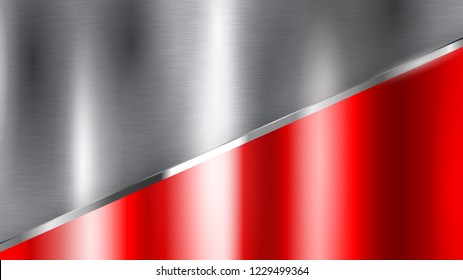 Abstract background with silver and red metal texture