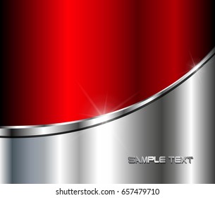 Abstract  background silver red with metallic elements, 3D vector illustration.