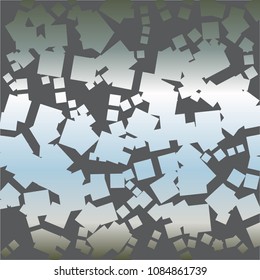 Abstract background. Silver squares on a gray background. Geometrical drawing. Modern texture.