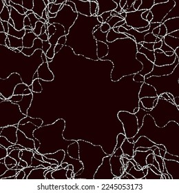 Abstract background of silver wavy lines on black background, shiny silver dust design element
