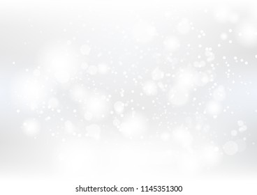 Abstract Background, Silver And White Dust Particles Scatter And Stars Scatter Sparkle Blurry Vector Illustration, Winter Season