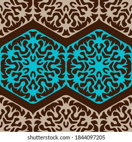 Abstract background similar to a flower or snowflake. Ornament suitable for textiles, fabrics, bedding. Seamless Vector Illustration