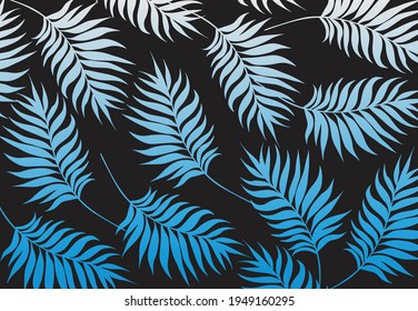 Abstract background with simple blue leaves pattern