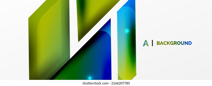 Antecedentes abstractos. Composición de formas geométricas de color simple con efecto 3d, luces y sombras. Ilustración vectorial para fondo de escritorio, pancarta, fondo, tarjeta, ilustración del libro, página de inicio
