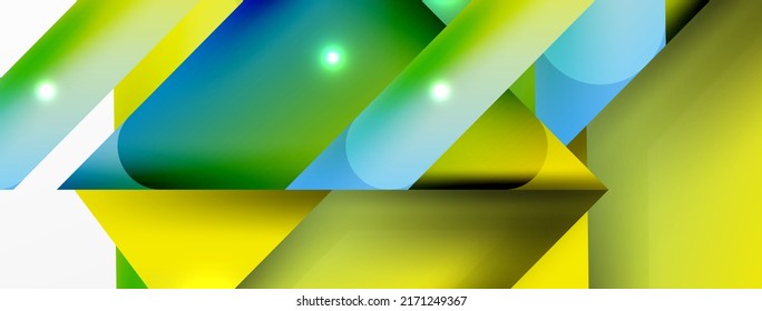 Abstract background. Simple color geometric shapes composition with 3d effect, lights and shadows. Vector Illustration For Wallpaper, Banner, Background, Card, Book Illustration, landing page