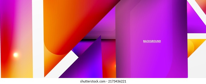 Abstract background. Simple color geometric shapes composition with 3d effect, lights and shadows. Vector Illustration For Wallpaper, Banner, Background, Card, Book Illustration, landing page